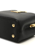 Taurillon Embellished Flower Handle Capucines Mini Black