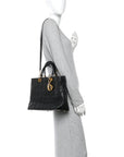 Lambskin Cannage Large Lady D1OR Black