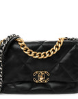 Lambskin Quilted Medium CHNL 19 Flap Black