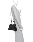 Nappa Lace Up Mini Peekaboo Iconic Satchel Black