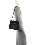 Nappa Intrecciato Medium Andiamo Shoulder Bag Black