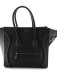Drummed Calfskin Micro Luggage Black