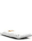 Lambskin Quilted CHNL 19 Phone and Card Holder Silver