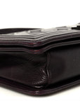 Calfskin Crystal Embossed Medium Boy Flap Plum