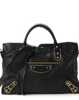 Chevre Gold Metallic Edge Hardware City Black