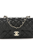 Lambskin Quilted Mini Rectangular Flap Black