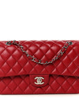 Caviar Quilted Medium Double Flap Red