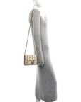 Calfskin Floral Print Mini Dionysus Chain Wallet Ivory Pink