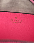 GG Supreme Monogram Textured Dollar Calfskin Web Ophidia Small Crossbody Bag Beige Ebony Fuchsia