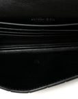 Nappa Intrecciato Long Andiamo Top Handle Clutch Black