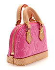 Vernis Monogram Micro Alma Bag Charm Key Holder Rose