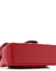 Caviar Quilted Mini Rectangular Flap Dark Red