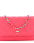 Caviar Quilted Wallet on Chain WOC Dark Pink