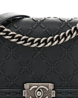 Caviar Stitched Medium Boy Flap Blue