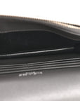 Grain De Poudre Matelasse Chevron Monogram Envelope Chain Wallet Asphalt White