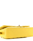 Caviar Quilted Medium Double Flap Yellow