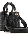 Lambskin Cannage Small My ABCD1OR Lady D1OR Black