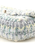 Tweed Quilted Mini Rectangular Flap Light Green Silver White
