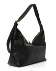 Crinkled Calfskin Macrocannage Large Voyage Bag Black