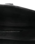 Grained Calfskin Mini Saddle Bag With Strap Black