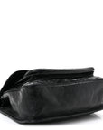 Crinkled Calfskin Matelasse Monogram Medium Niki Chain Satchel Black