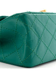 Aged Calfskin Quilted 2.55 Reissue Mini Flap Green