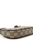 GG Supreme Monogram Textured Dollar Calfskin Mini Ophidia Chain Bag Beige Ebony