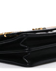 Lambskin Quilted Coco Clips Mini Wallet On Chain WOC Black