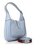 Grained Calfskin Web Medium Jackie 1961 Hobo Light Blue