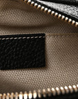 Pebbled Calfskin Small Soho Disco Bag Black