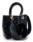 Patent Cannage Medium Supple Lady D1OR Navy Blue