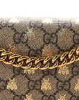 GG Supreme Monogram Bees Medium Padlock Shoulder Bag Beige Oro Black