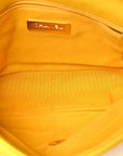 Shiny Goatskin Quilted Medium CHNL 19 Flap Yellow