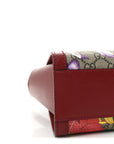 GG Supreme Monogram Flora Web Small Ophidia Tote Bag Red