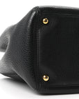 Calfskin Cerf Executive Shopper Tote Black