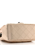 Metallic Lambskin Quilted Mini Square Flap Gold Black