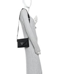 Saffiano City Calf Mini Envelope Bag Black