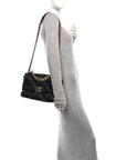 Goatskin Quilted Large CHNL 19 Flap Black