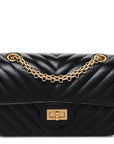 Aged Calfskin Chevron Quilted 2.55 Reissue Mini Flap Black