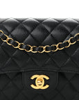 Caviar Quilted Small Double Flap Black