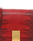 Lizard Medium Classic Box Flap Bag Ruby