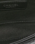 Calfskin Quilted CC Uniform Flap Belt Bag Black