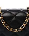 Lambskin Plexiglass Quilted Coco Love Wallet On Chain WOC Black