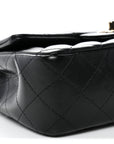 Lambskin Quilted Mini Rectangular Flap Black