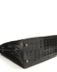 Shiny Alligator Kelly Sellier 32 Havane