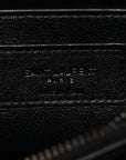 Sheepskin Matelasse Chevron Monogram Monochrome Medium College Bag Black