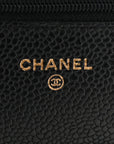 Caviar Quilted Wallet on Chain WOC Black