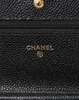 Caviar Quilted Wallet on Chain WOC Black