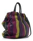 Nappa Trembled Blossoms Stripes Shoulder Bag Viola Alloro
