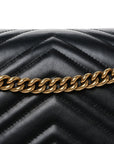Calfskin Matelasse Medium GG Marmont Shoulder Bag Black